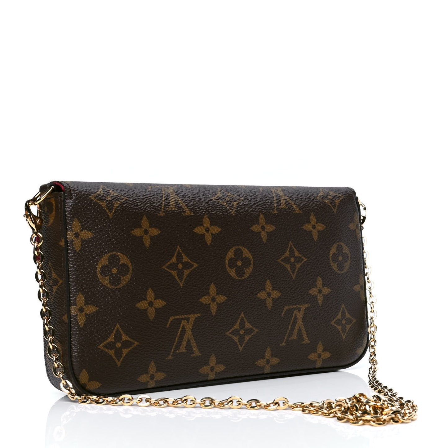 Monogram Pochette Felicie Chain Wallet Fuchsia