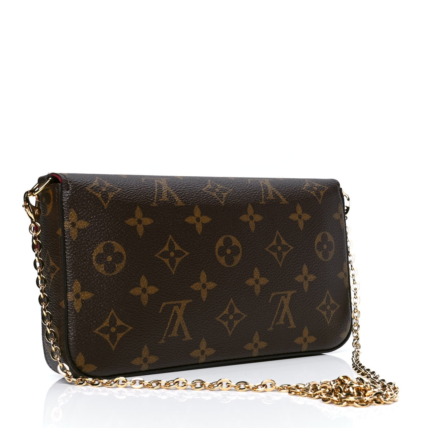 Louis Vuitton Monogram Pochette Felicie Chain Wallet Fuchsia 3 of 5