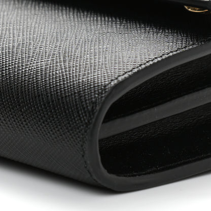 Prada Saffiano Wallet With Shoulder Strap Black 10 of 11