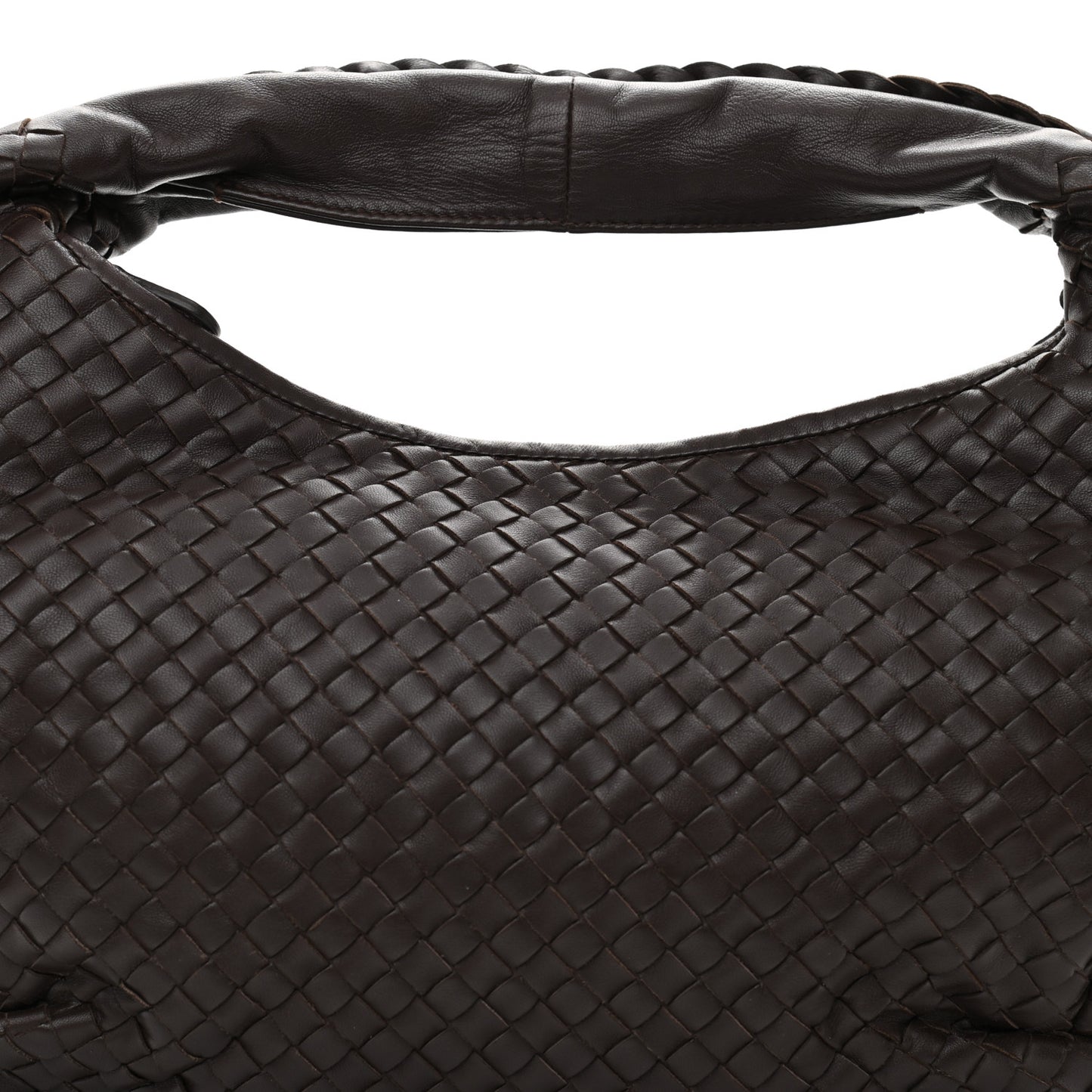 Nappa Intrecciato Medium Belly Veneta Hobo Ebano