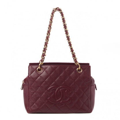 Chanel Caviar Quilted Petit Timeless Shopping Tote PTT Burgundy 1 of 9