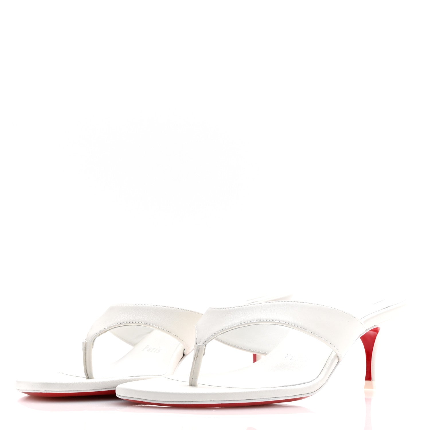 Christian Louboutin Calfskin Raratonga 55 Thong Sandals 36.5 White 3 of 8