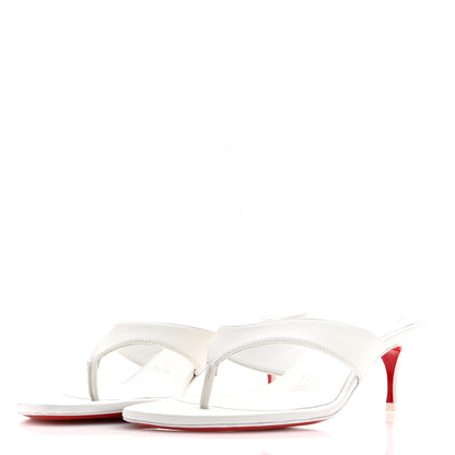 Christian Louboutin Calfskin Raratonga 55 Thong Sandals 36.5 White 3 of 8