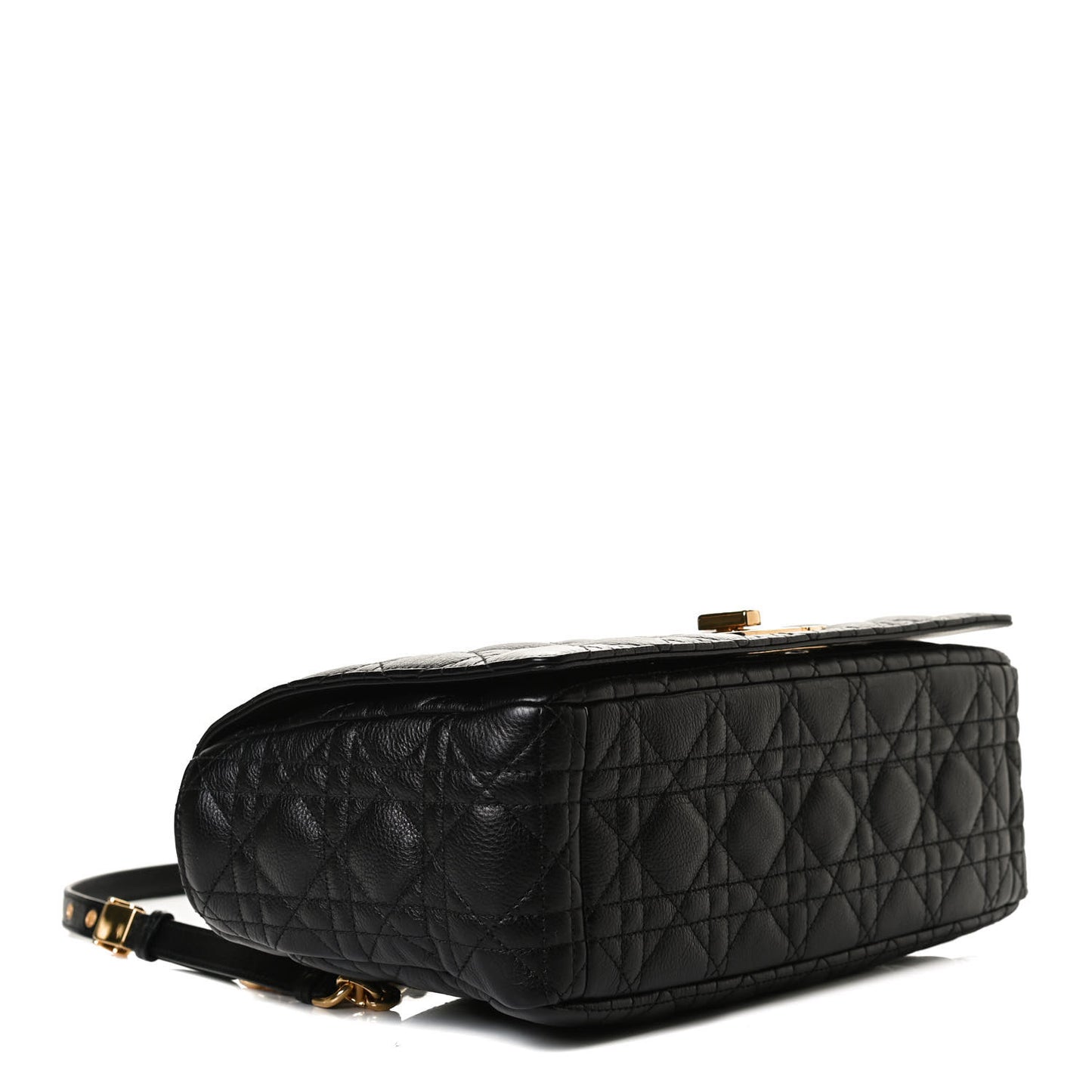 Grained Calfskin Cannage Large Caro Bag Black