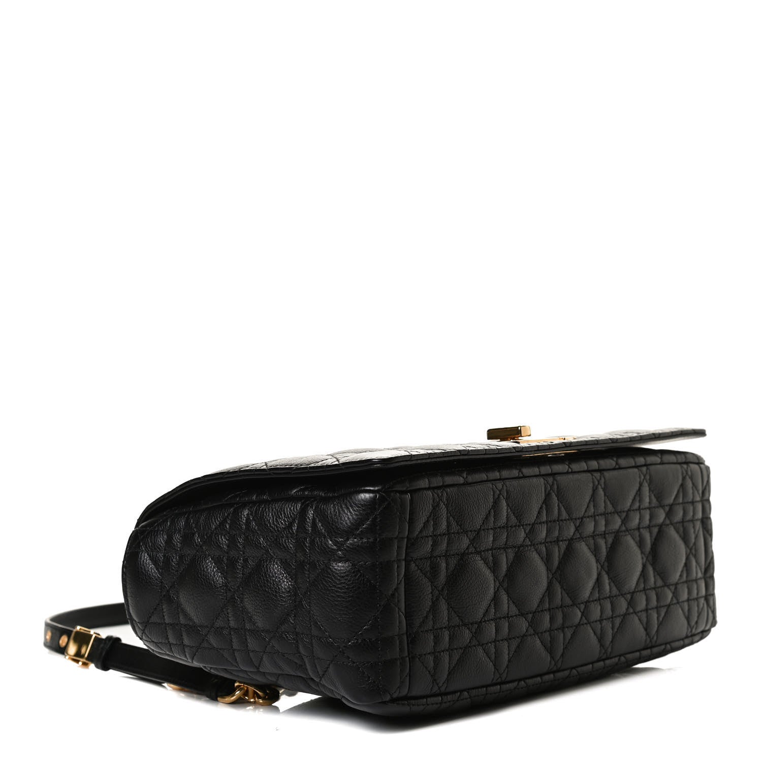 Christian Dior Grained Calfskin Cannage Large Caro Bag Black 4 of 15