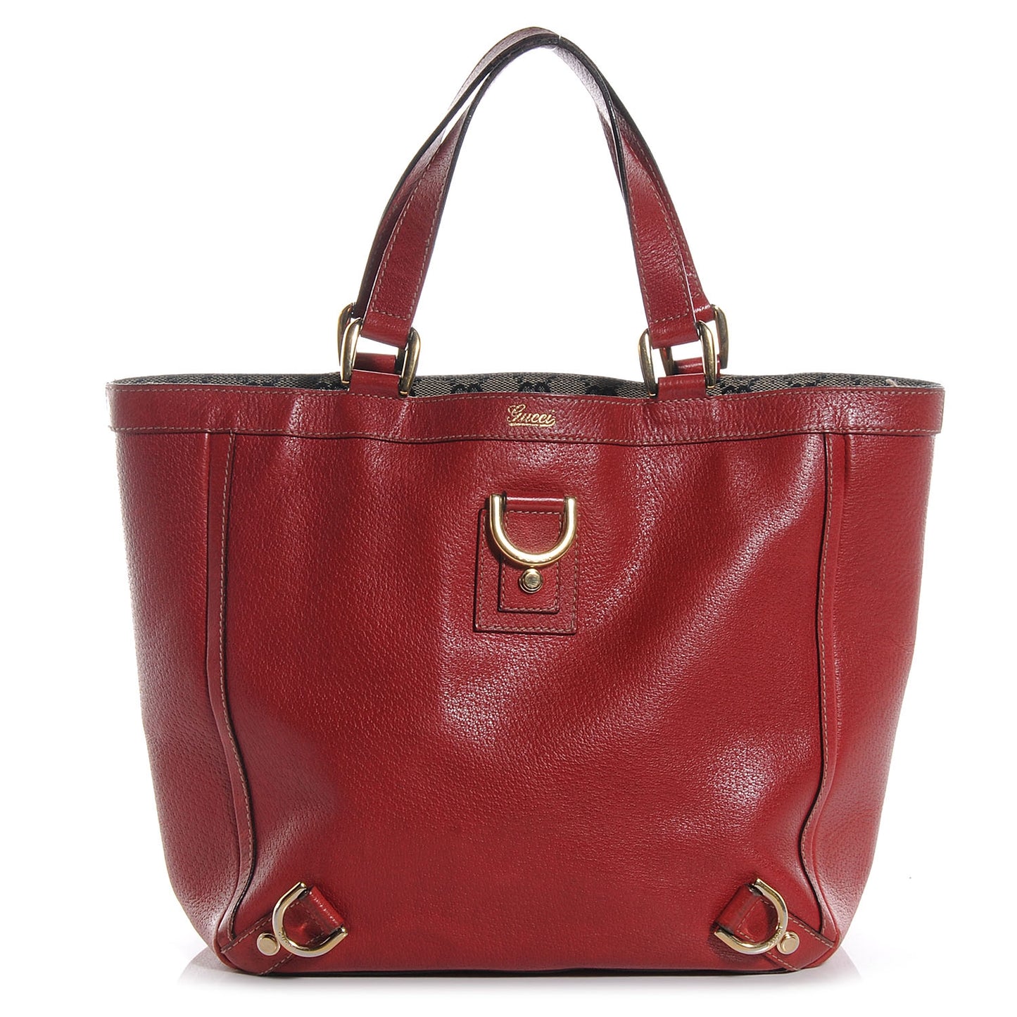 Leather Abbey Tote Red
