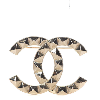 Chanel Studded CC Pin Brooch Gold 1 of 5