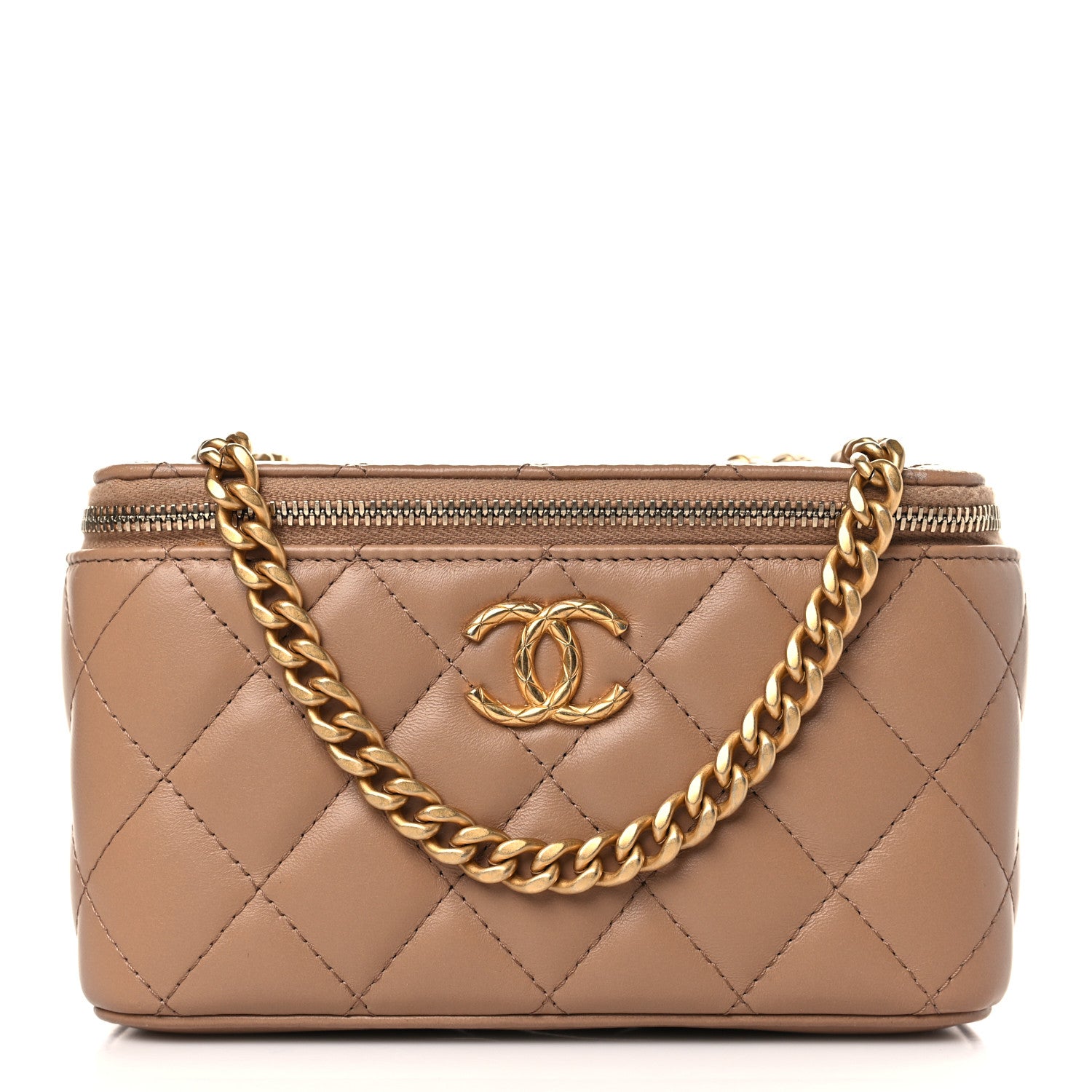 Chanel Lambskin Quilted Small Pillow Crush Vanity Case With Chain Beige 1 of 10