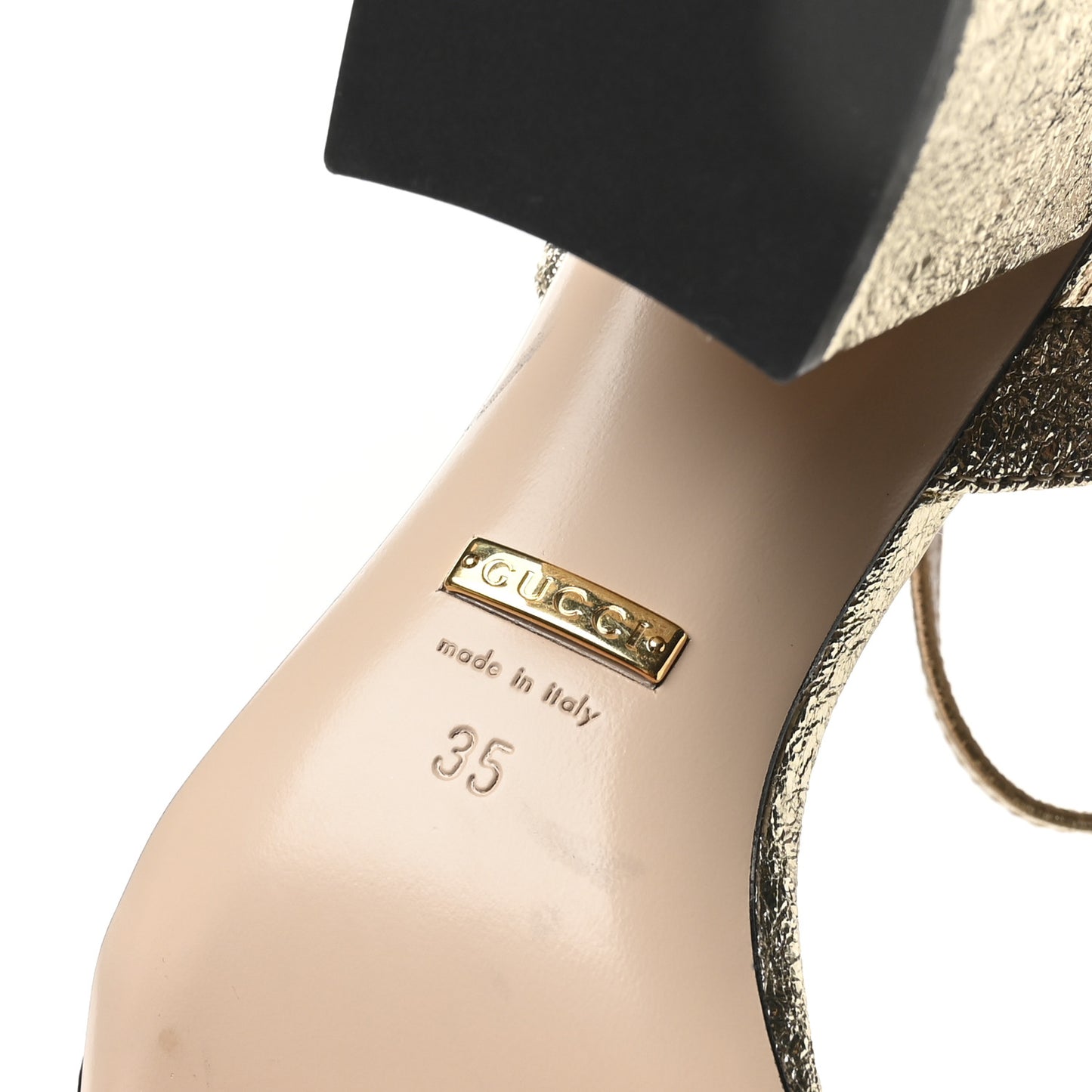 Galassia GG Marmont Ankle Wrap 75mm Sandals 35 Platino