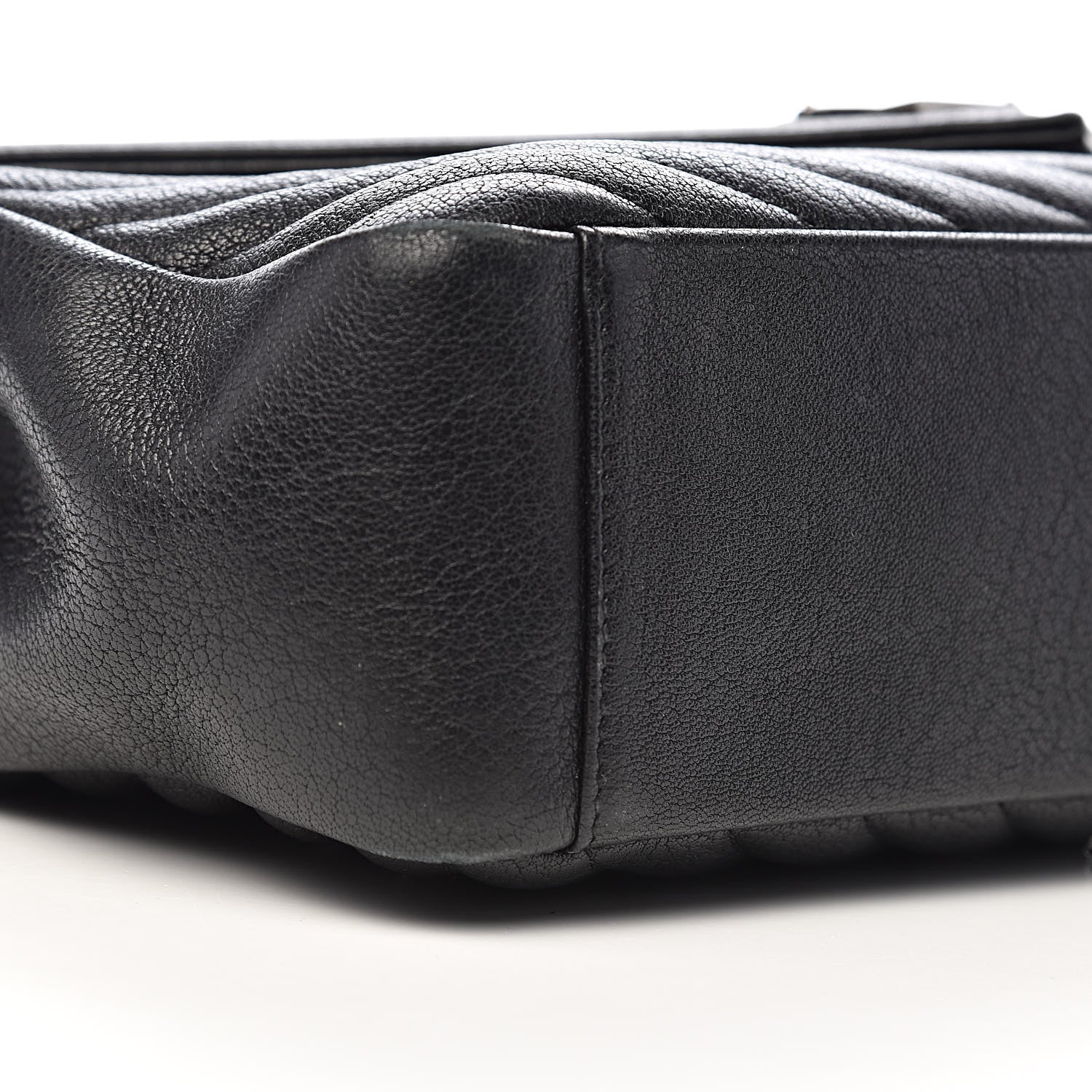 Saint Laurent Sheepskin Matelasse Chevron Monogram Large College Satchel Black 11 of 13