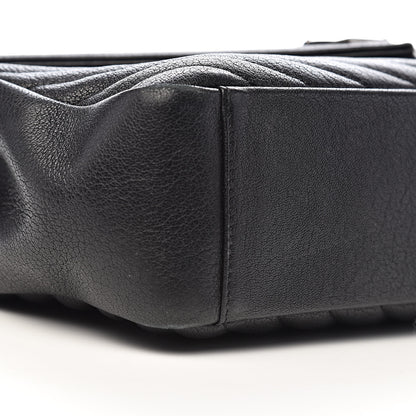 Saint Laurent Sheepskin Matelasse Chevron Monogram Large College Satchel Black 11 of 13