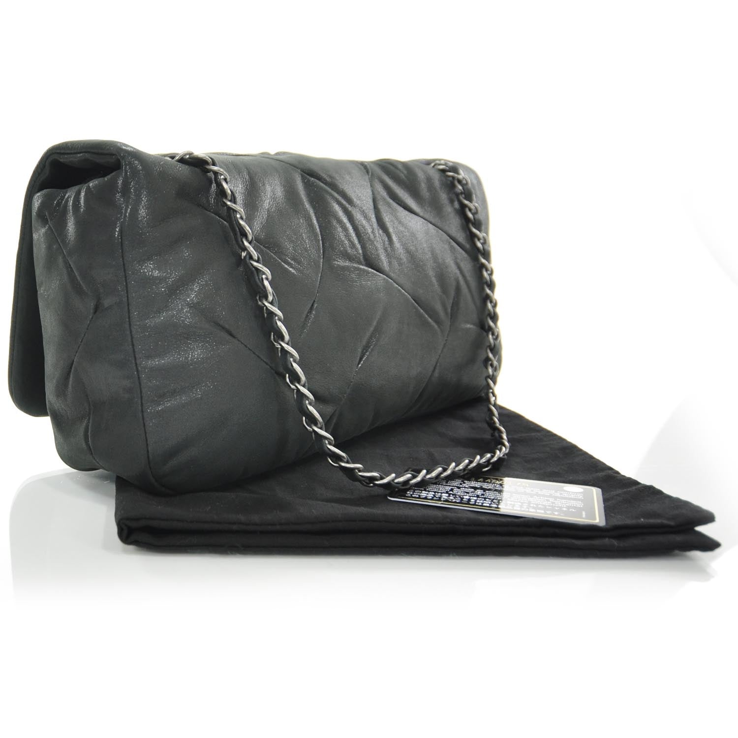Chanel Iridescent Calfskin Glint Flap Black 3 of 9