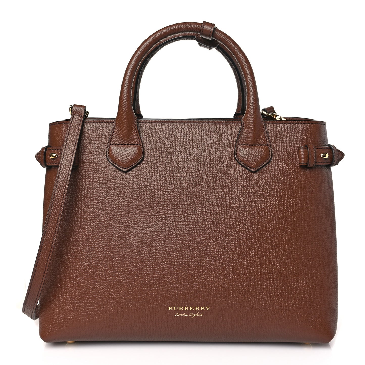 Grainy Calfskin House Check Medium Banner Tote Tan