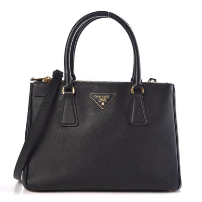 Prada Saffiano Small Galleria Double Zip Tote Black 1 of 10