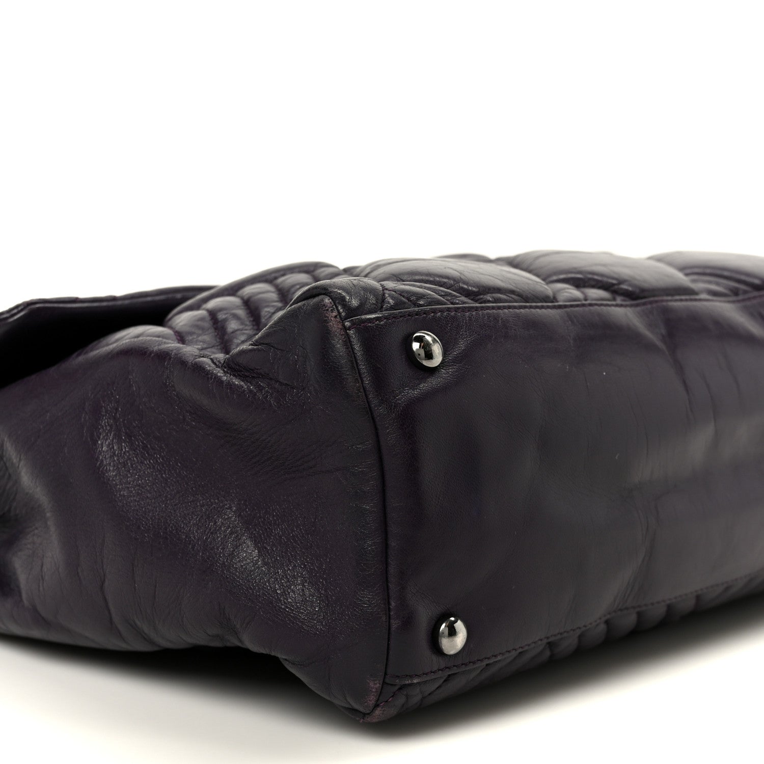 Chanel Lambskin In And Out XL Maxi Flap Dark Purple 10 of 11