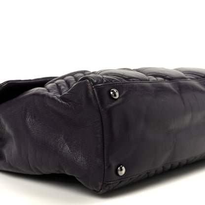 Chanel Lambskin In And Out XL Maxi Flap Dark Purple 10 of 11