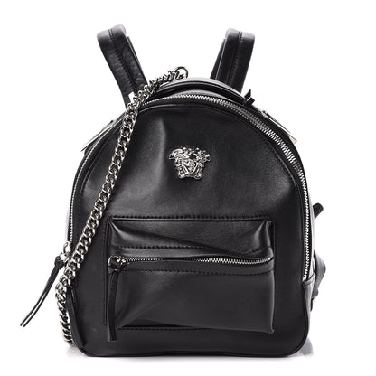 Versace Calfskin Mini Palazzo Medusa Chain Backpack Black 1 of 10