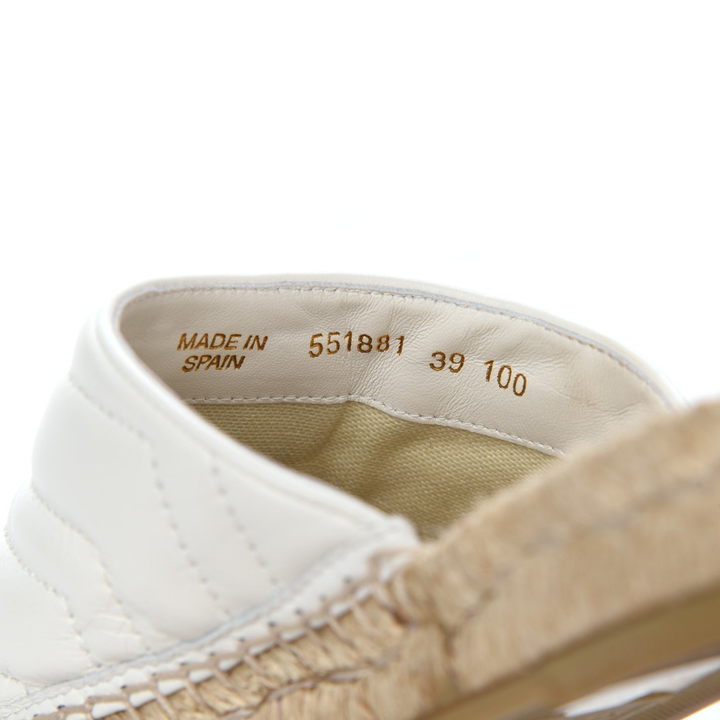 Nappa Matelasse GG Marmont Espadrille Slippers 39 Great White