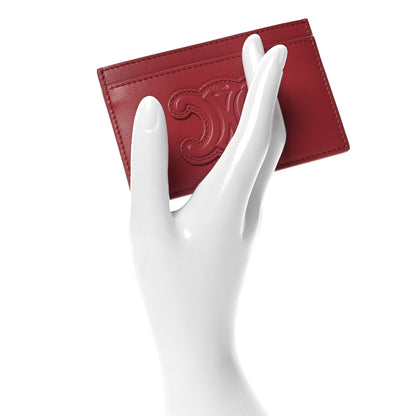 Celine Smooth Calfskin Cuir Triomphe Card Holder Lipstick 2 of 8