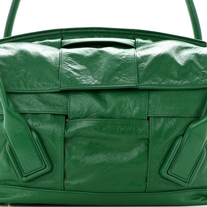 Bottega Veneta Paper Calfskin Maxi Intrecciato Medium Arco Slouch Racing Green 8 of 11