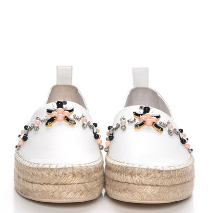 Louis Vuitton Lambskin Front Pier Espadrille Flats 38.5 White 11 of 18
