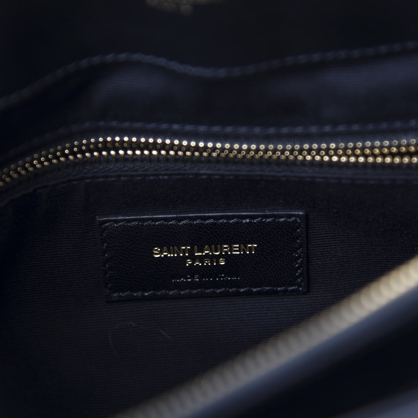 Calfskin Y Quilted Monogram Medium Loulou Chain Satchel Black