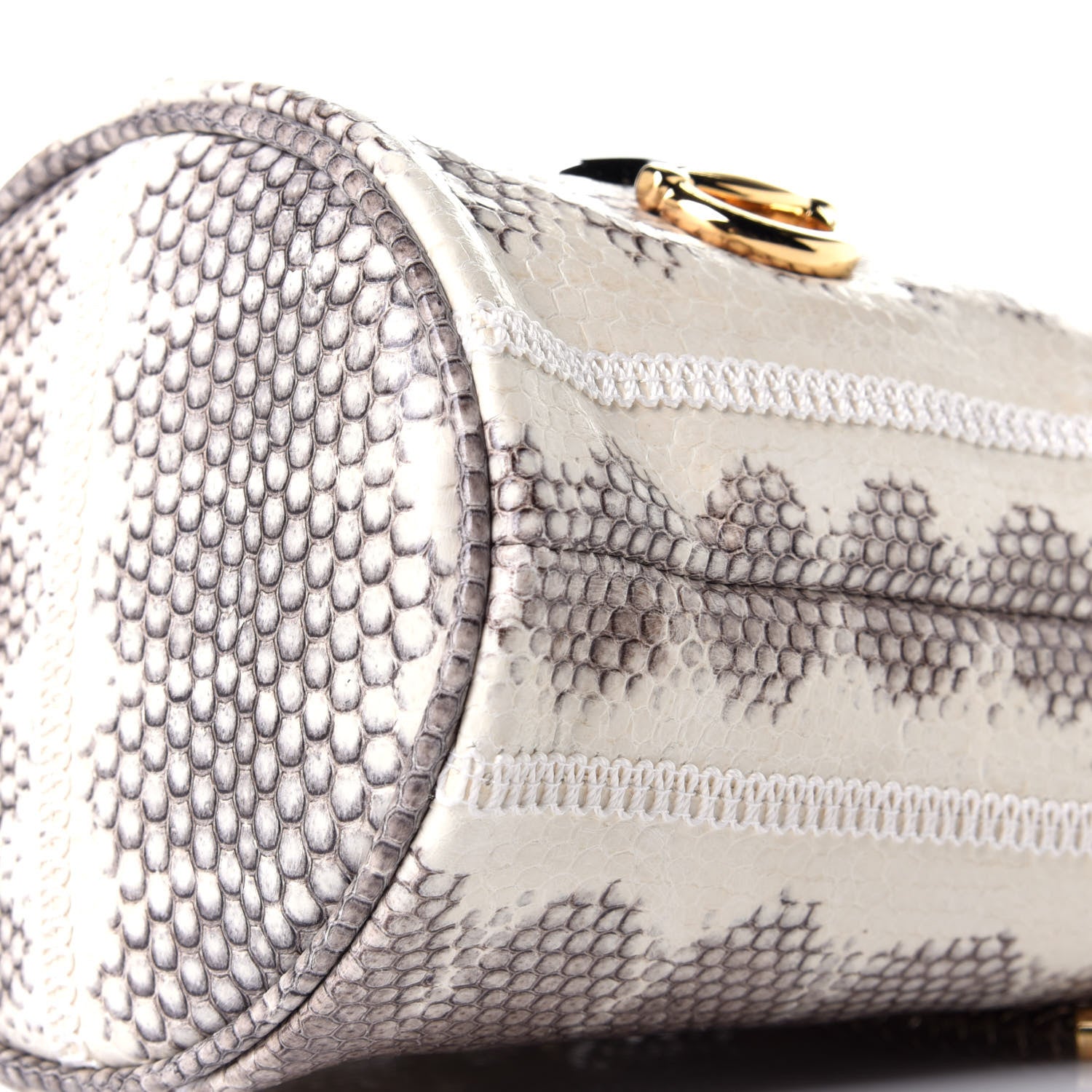 Gucci Snakeskin Mini Zumi Bucket Bag Grey 8 of 9