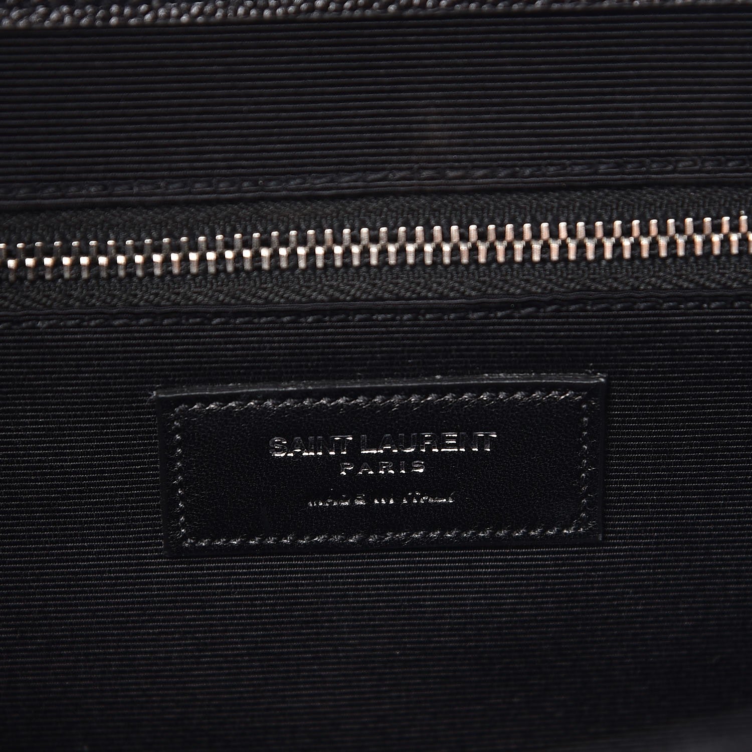 Saint Laurent Grain De Poudre Matelasse Chevron Large Monogram Satchel Black 7 of 7