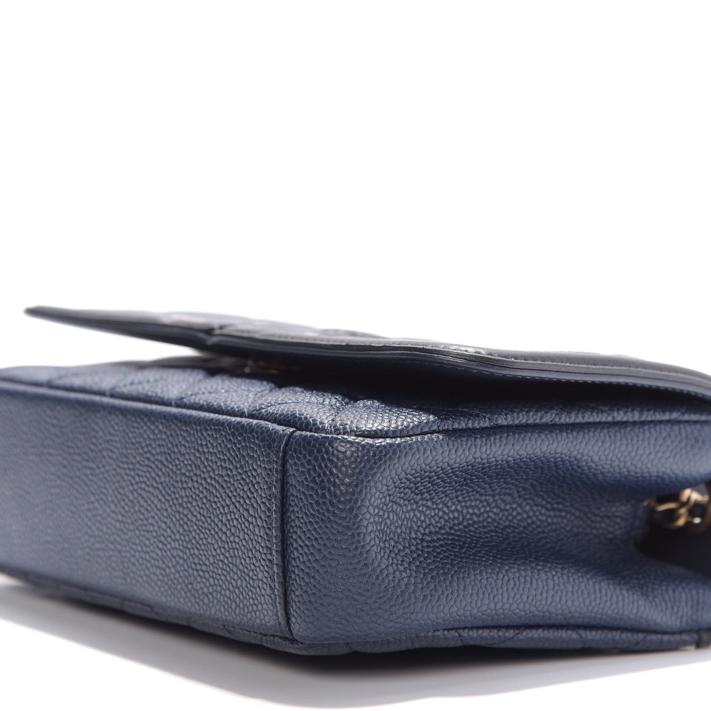 Caviar Quilted Small CC Filigree Flap Navy Black