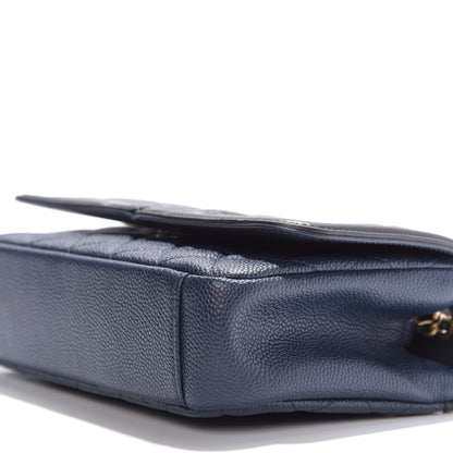 Chanel Caviar Quilted Small CC Filigree Flap Navy Black 7 of 9