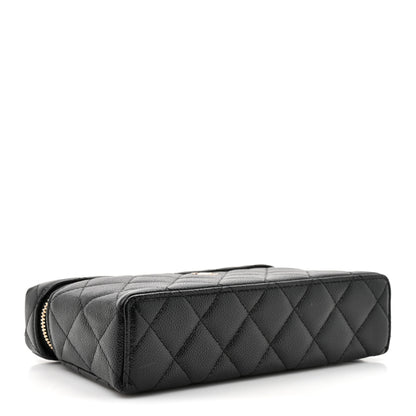 Chanel Caviar Quilted Top Handle Slim Vanity With Chain Black 4 of 10