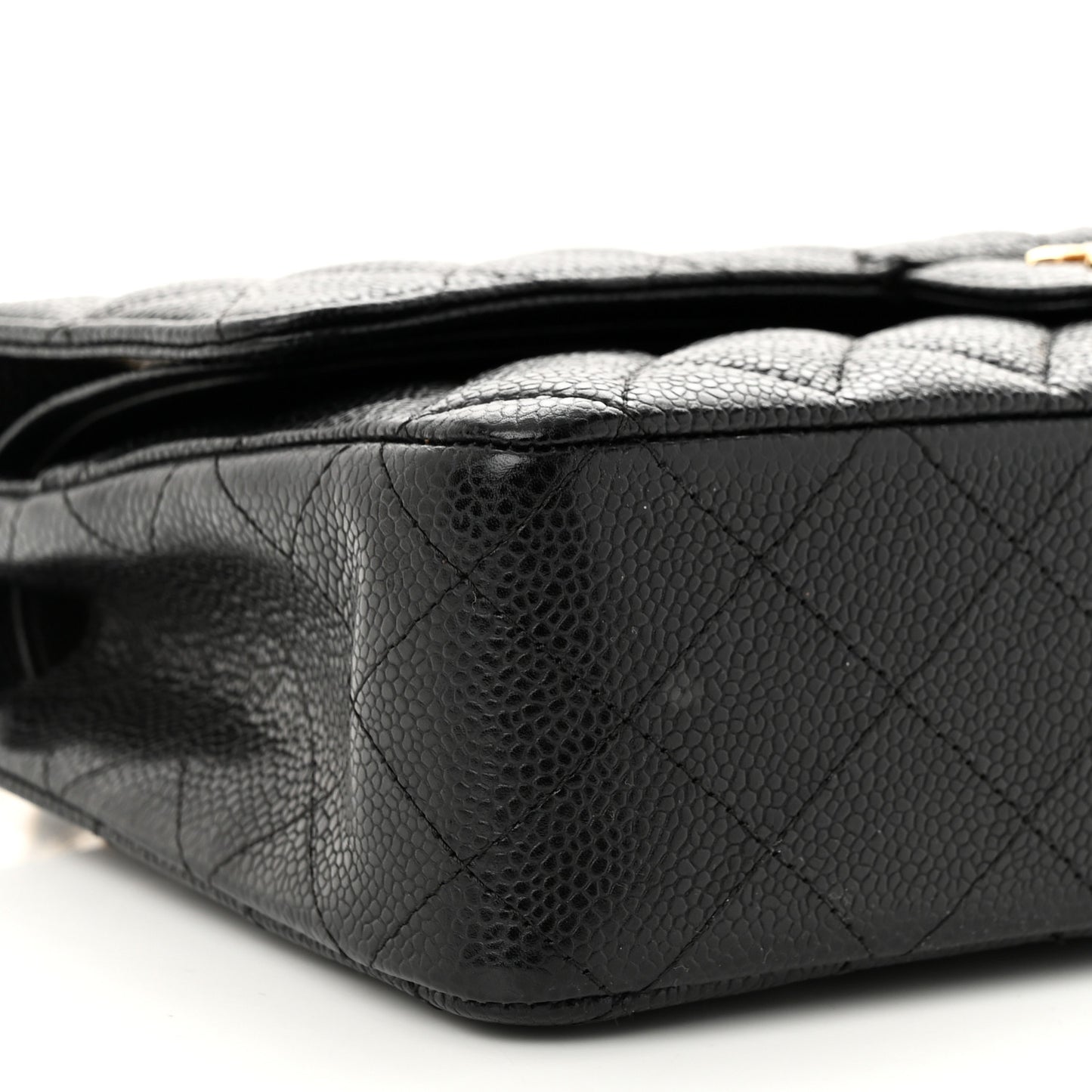 Caviar Quilted Medium Double Flap Black