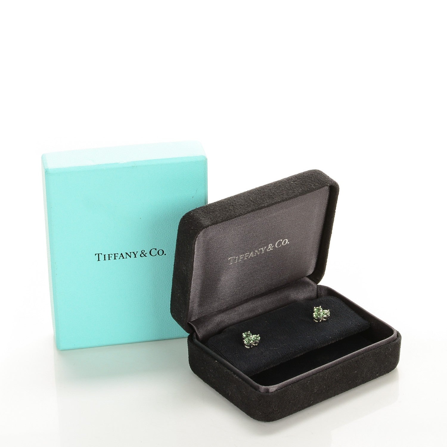 Tiffany 18K White Gold Green Tourmaline Aria Earrings 5 of 5
