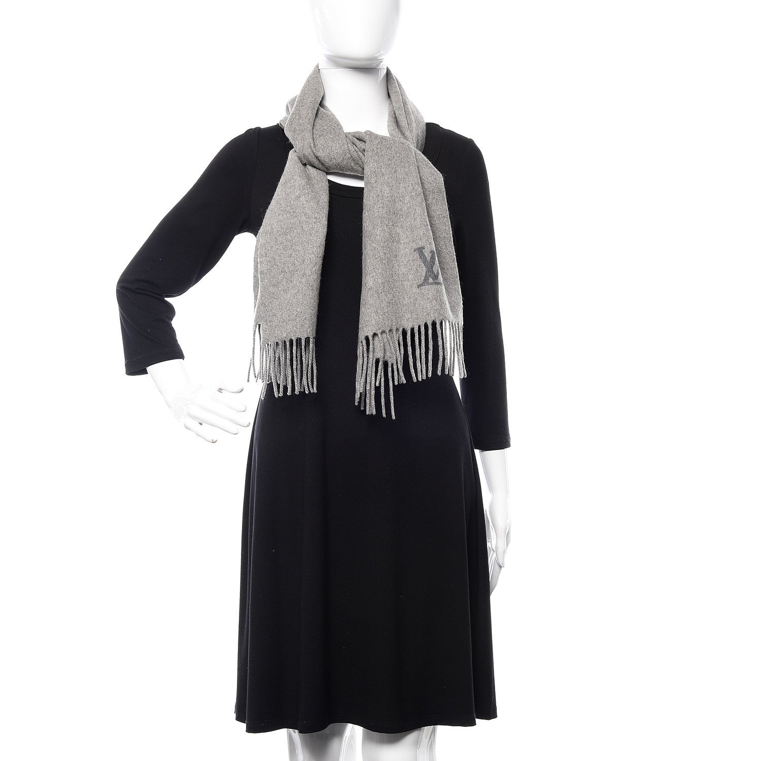 Louis Vuitton Cashmere Jhelam Muffler Scarf Grey 2 of 4