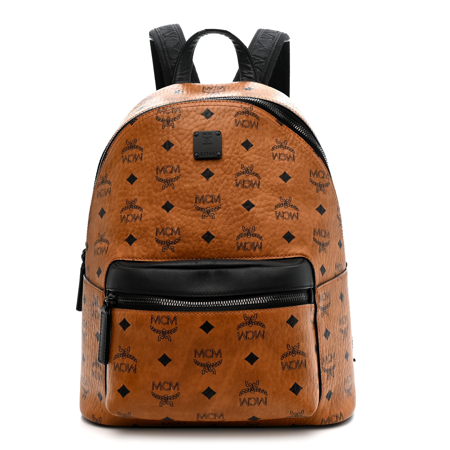 MCM Visetos Small Stark Backpack Cognac Black 1810972 – FASHIONPHILE