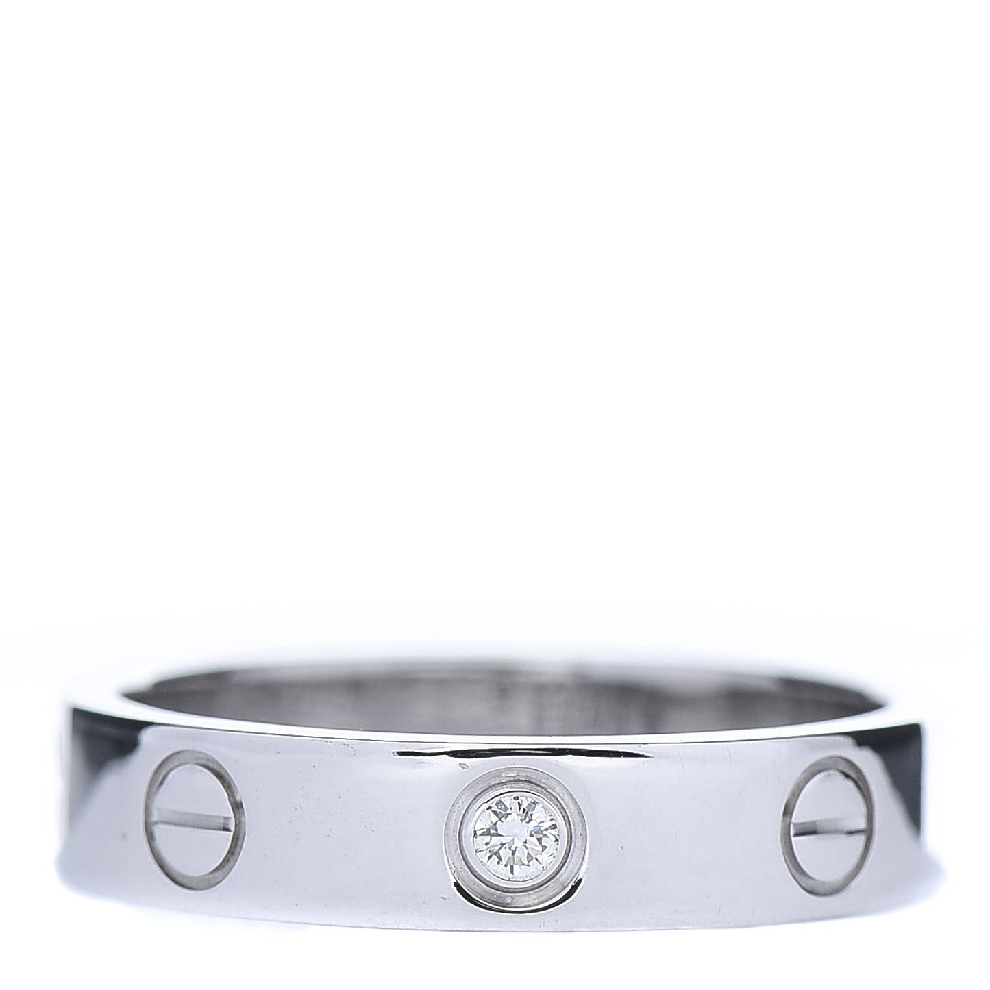 18K White Gold Diamond 4mm LOVE Wedding Band Ring 50 5.25