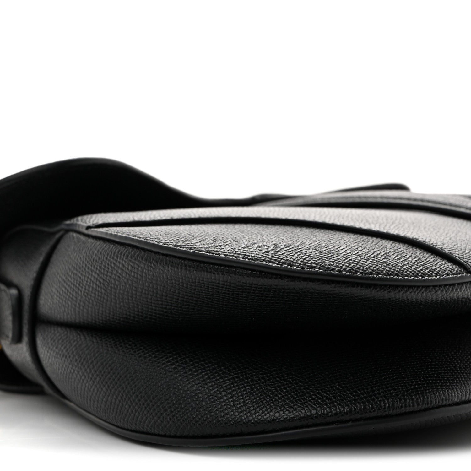 Christian Dior Grained Calfskin Saddle Bag With Strap Black 9 of 10