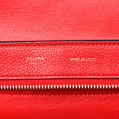 Celine Drummed Calfskin Suede Medium Trapeze Coquelicot 6 of 23