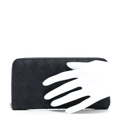 Bottega Veneta Nappa Intrecciato Zip Around Wallet Black 2 of 9