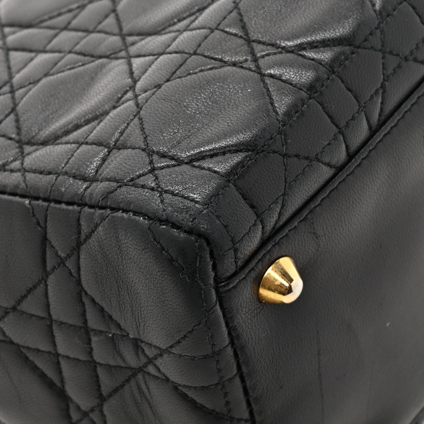 Lambskin Cannage Large Lady Dior Black