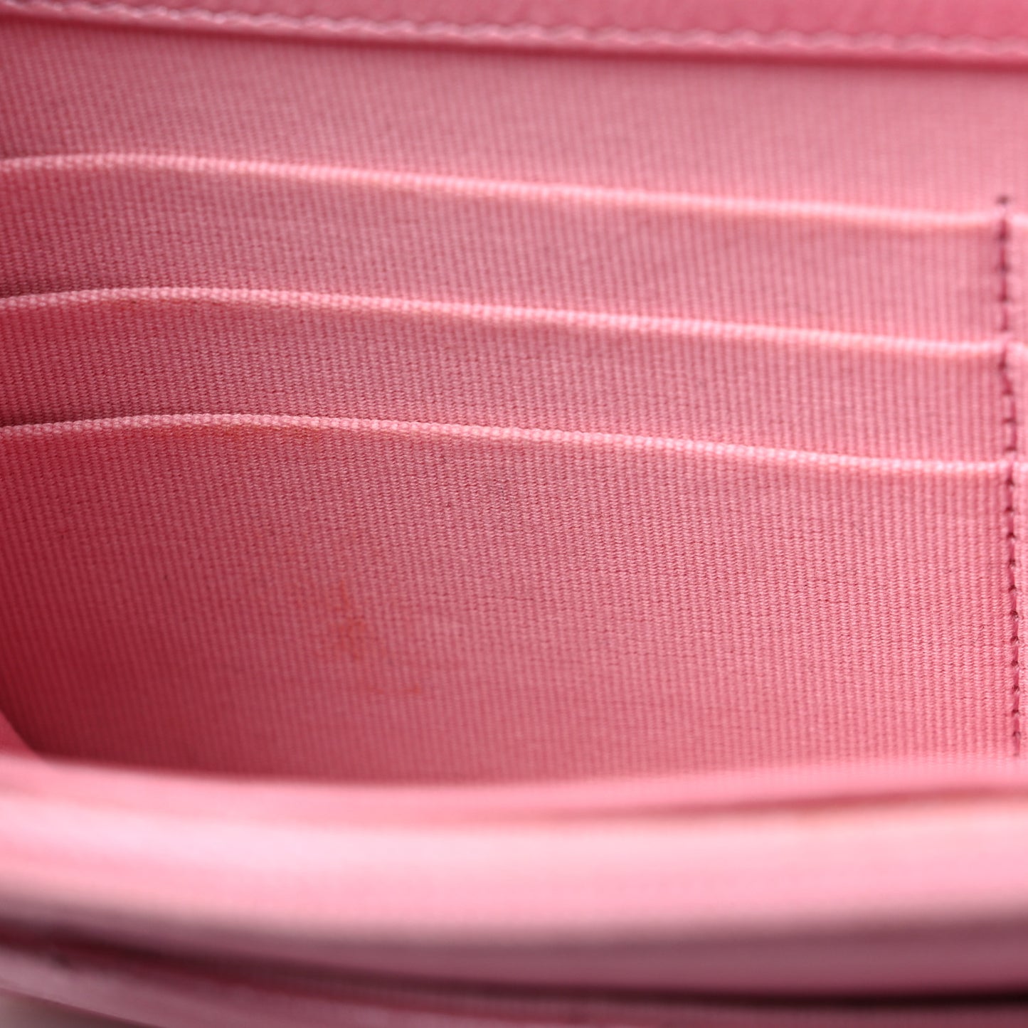 Cloudy Pearly Goatskin Quilted Wallet on Chain WOC Light Pink