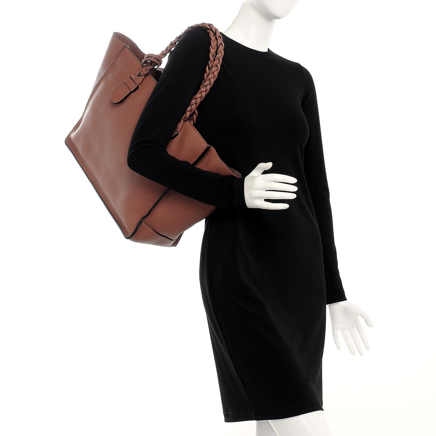Grained Calfskin To Be Cool Tote Brownish