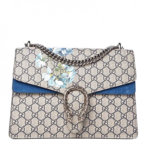 Gucci GG Supreme Monogram Blooms Medium Dionysus Shoulder Bag Beige Navy Vintage Blue 1 of 7