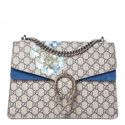 Gucci GG Supreme Monogram Blooms Medium Dionysus Shoulder Bag Beige Navy Vintage Blue 1 of 7
