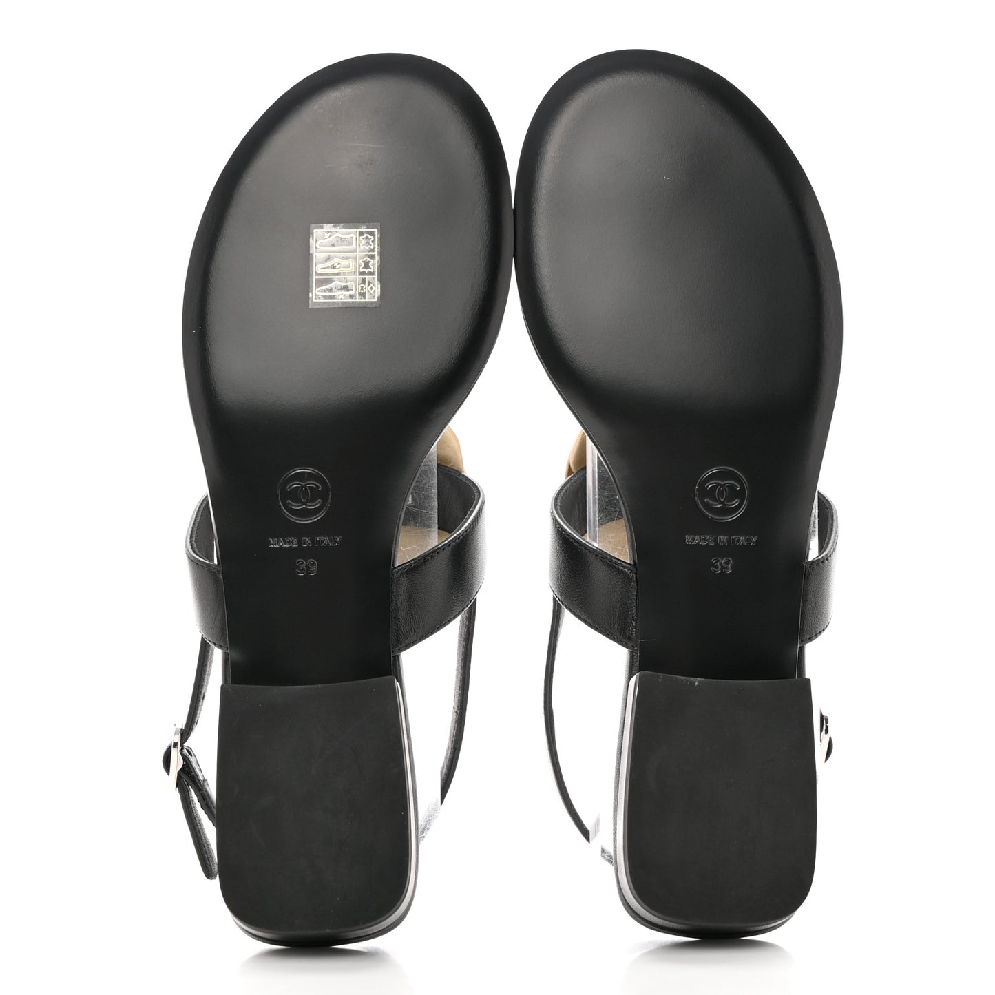 Lambskin Camellia Thong Sandals 39 Black White