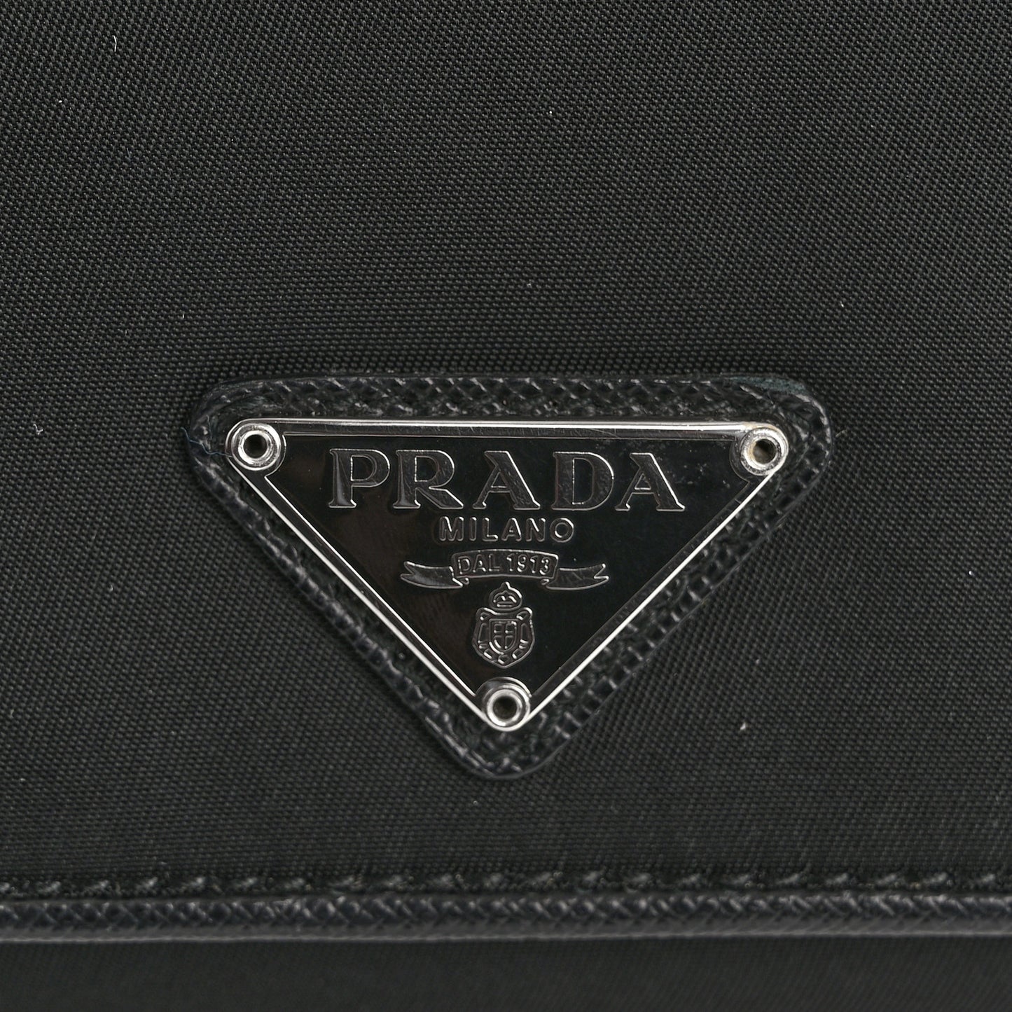 Tessuto Nylon Triangle Continental Flap Wallet Black