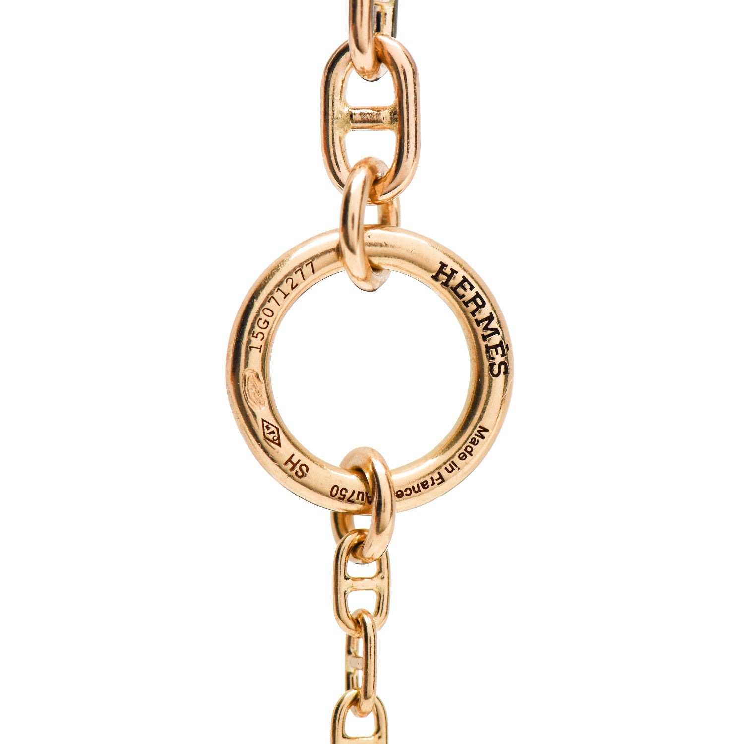 Hermes 18K Yellow Gold Diamond Chaine d'Ancre Enchainee Bracelet SH 4 of 5