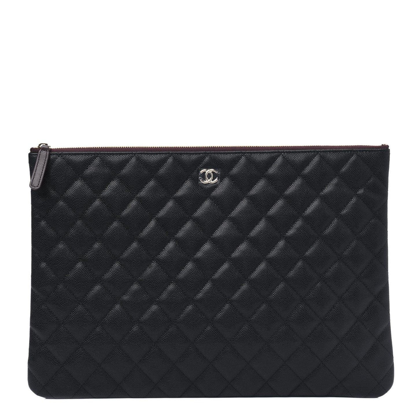 Caviar Quilted Large Cosmetic Case Black