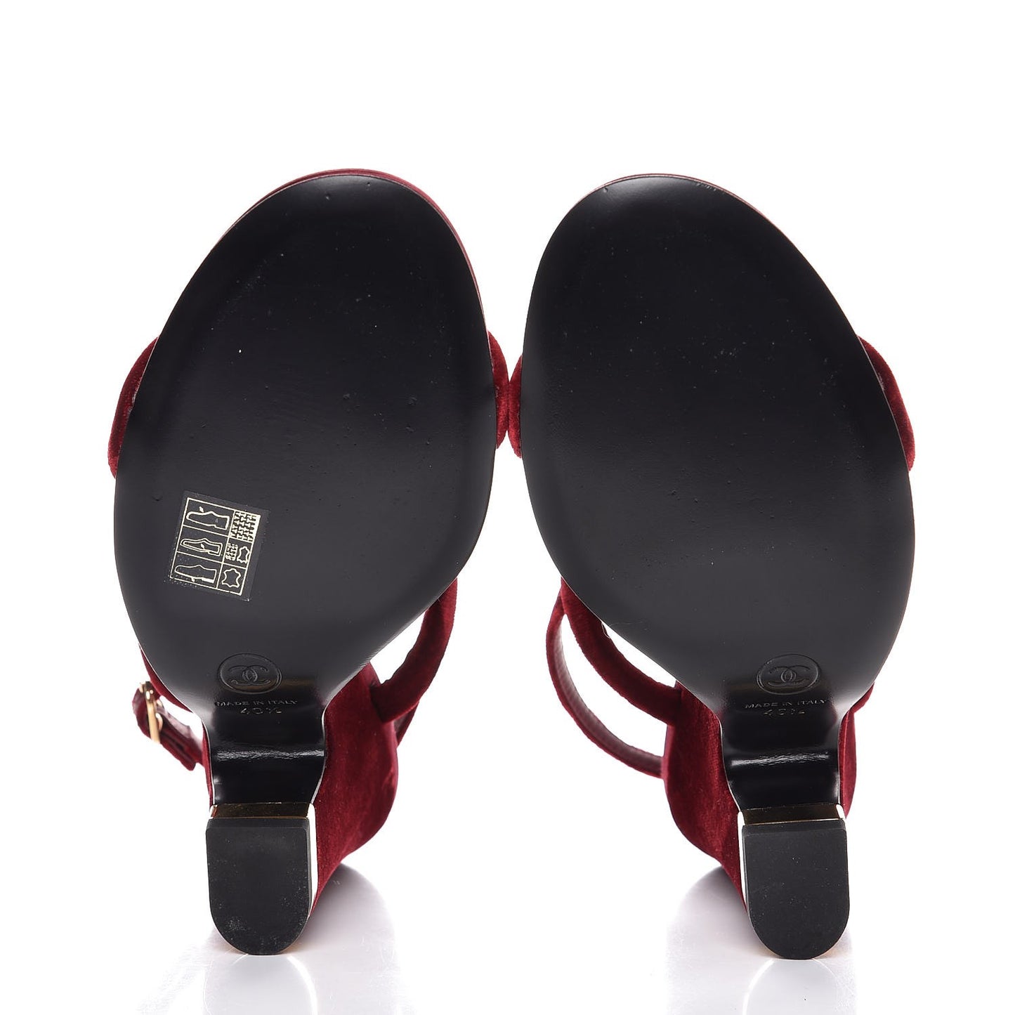Velvet Wedge Sandal 40.5 Burgundy