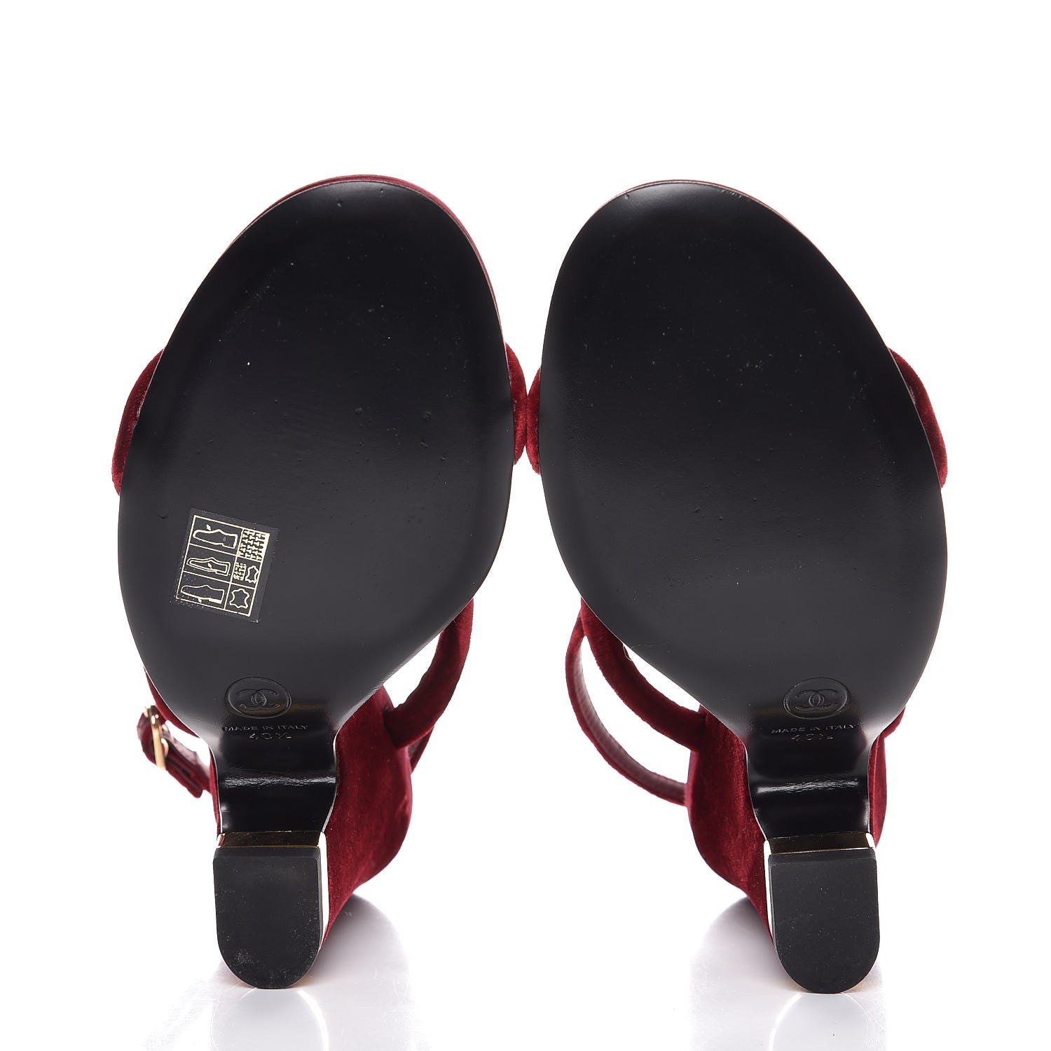 Chanel Velvet Wedge Sandal 40.5 Burgundy 5 of 8